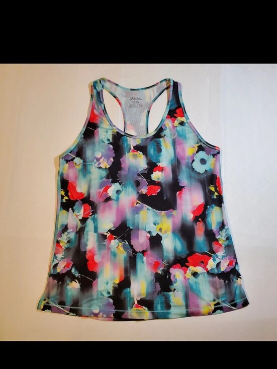 Asics Tops - ASICS Women's Multicolor Floral Racerback Tank Top Sz L